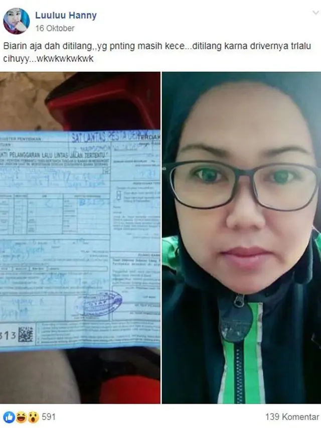 Kena Tilang, 6 Reaksi Driver Ojek Online Ini Malah Bikin Ngakak