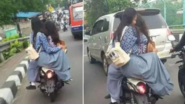 6 Potret Murid Boncengan saat Berangkat Sekolah Ini Bikin Tepuk Jidat