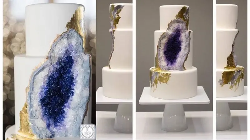 Kue Pernikahan Ini Memiliki Kristal Mineral di Dalamnya
