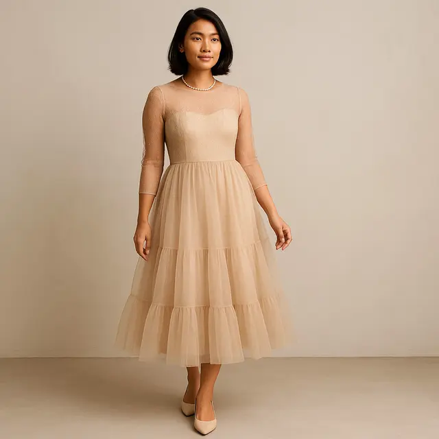 Model Dress Tile Modern Non Hijab/Ilustrasi gambar AI