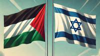 Ilustrasi Israel dan Palestina. (DALL·E OpenAI/ChatGPT)