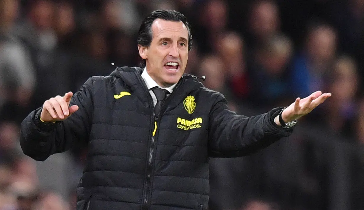 Unai Emery menjadi satu-satunya pelatih di semifinal yang belum pernah mengangkat trofi Liga Champions. Namun Emery bersama Villarreal bisa jadi kuda hitam. Mereka terbukti mampu menyingkirkan Juventus dan Bayern Munchen. (AFP/Anthony Devlin )