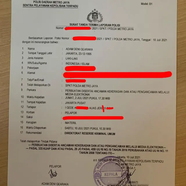 Jerinx SID Kembali Dipolisikan Buntut Masalah dengan Adam Deni. (instagram/adngrk)
