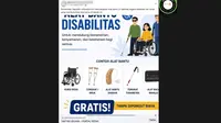 Cek Fakta: Tidak Benar Link Pendaftaran untuk Dapatkan Alat Bantu Disabilitas