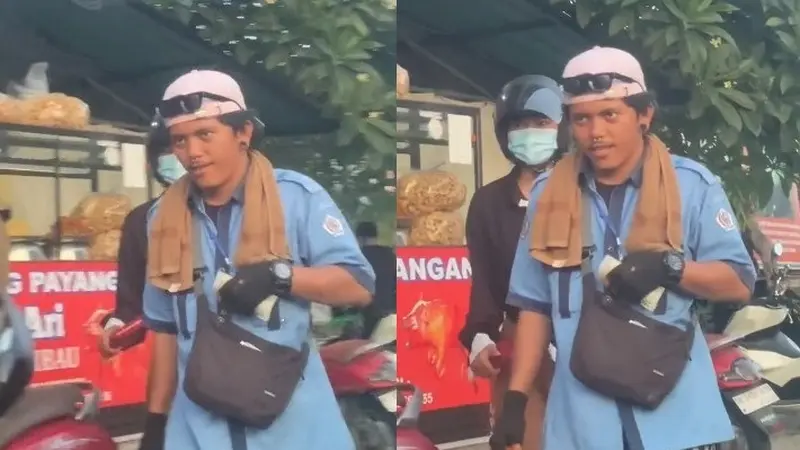 Viral Video tukang parkir mirip Bruno Mars (Foto: TikTok @spiyooonnnn)