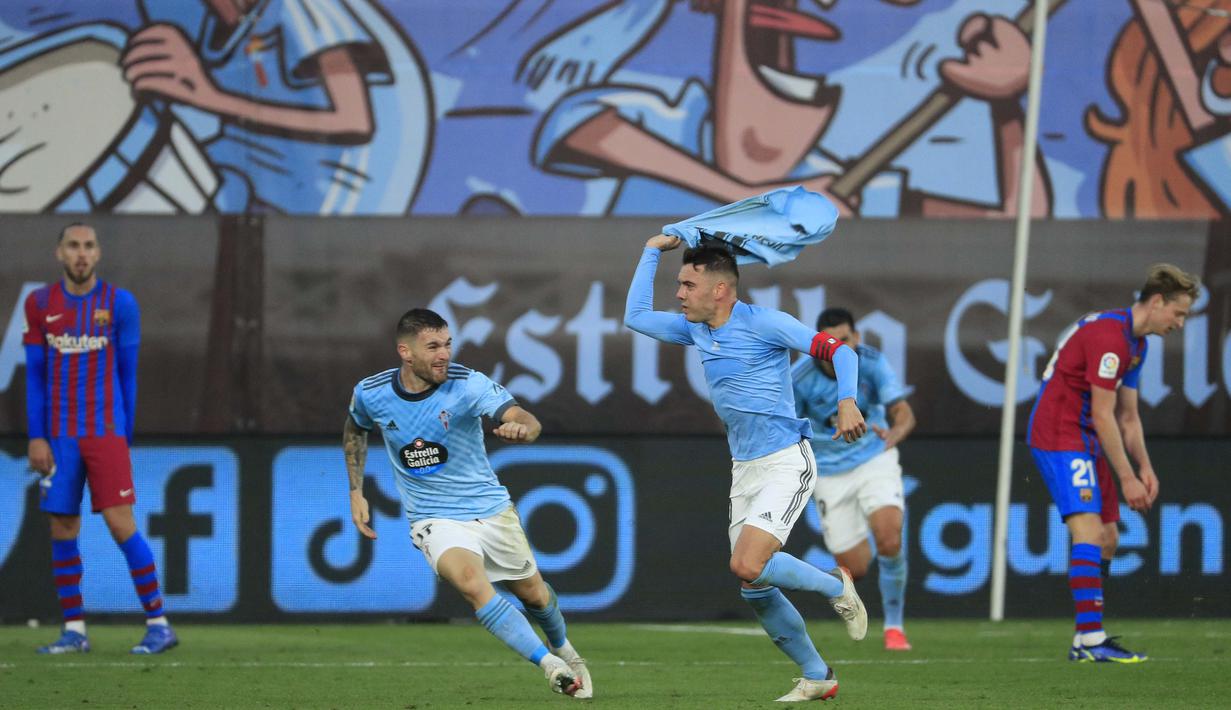 Permainan spartan yang diperlihatkan Celta Vigo benar-benar luar biasa. Pada masa injury time, tim tuan rumah sukses menyamakan kedudukan menjadi 3-3 lewat gol Iago Aspas yang memaksimalkan umpan pendek Javier Galan. (AP Photo/Lalo R. Villar)