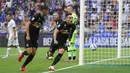 Inter Milan sudah unggul 1-0 pada menit ke-6 melalui Lautaro Martinez. Diawali oleh akselerasi Denzel Dumfries dari sisi kanan yang kemudian melepaskan umpan silang tajam yang berhasil disambut Lautaro Martinez untuk menaklukkan kiper Bologna, Lukasz Skorupski. (LaPresse via AP/Spada)