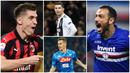 Berikut ini daftar top scorer Serie A 2019. Fabio Quagliarella di posisi pertama dengan koleksi 26 gol, sementara bintang Juventus, Cristiano Ronaldo hanya berada di posisi ke empat dengan 21 gol. (Foto Kolase AP dan AFP)