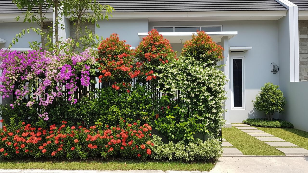 Inspirasi Living Fence dari Tanaman Berlapis (AI Generated)