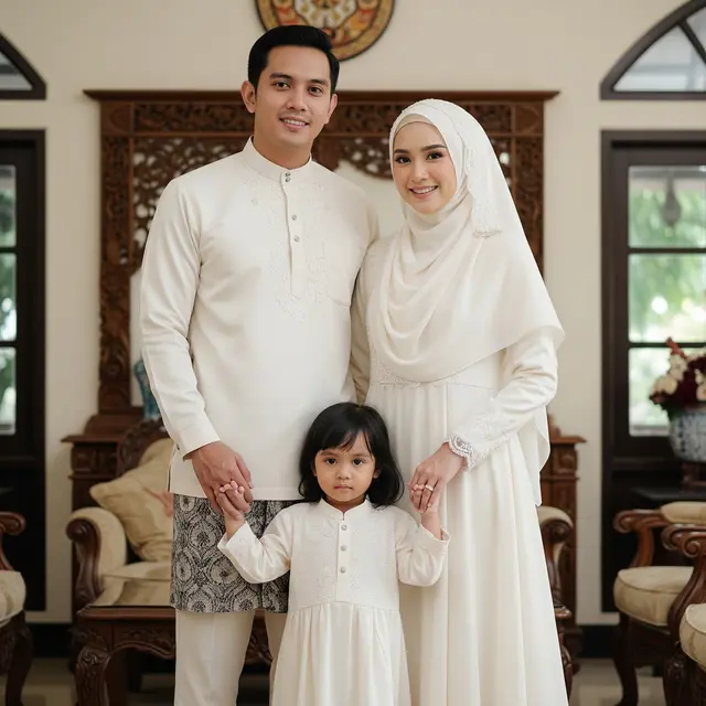 Baju Lebaran Keluarga Muda Cocok untuk Silaturahmi ke Mertua (Gemini AI)