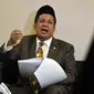 Wakil Ketua DPR Fahri Hamzah memberikan keterangan pers terkait proses pengaduannya ke MKD atas tindakan yang dilakukan Petinggi PKS Sohibul iman, Surahman Hidayat dan Hidayat Nur Wahid di Jakarta (29/4). (Liputan6.com/Johan Tallo)