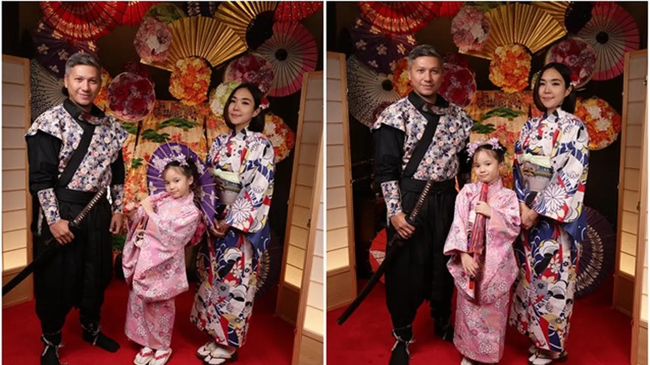 6 Potret Gisel dan Gading Bareng Gempi Kompak Pakai Baju Kimono, Didoakan Rujuk