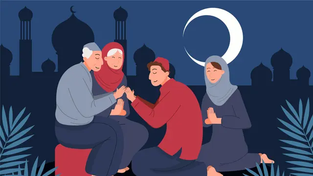 Ilustrasi orang tua, keluarga