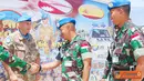 Citizen6, Lebanon: Komandan MCOU UNIFIL Mayor Pasquali dari Italia mengunjungi Markas Satgas POM TNI Kontingen Garuda XXV-D/UNIFIL di Lebanon Selatan, Sabtu (19/5). (Pengirim: Badarudin Bakri)