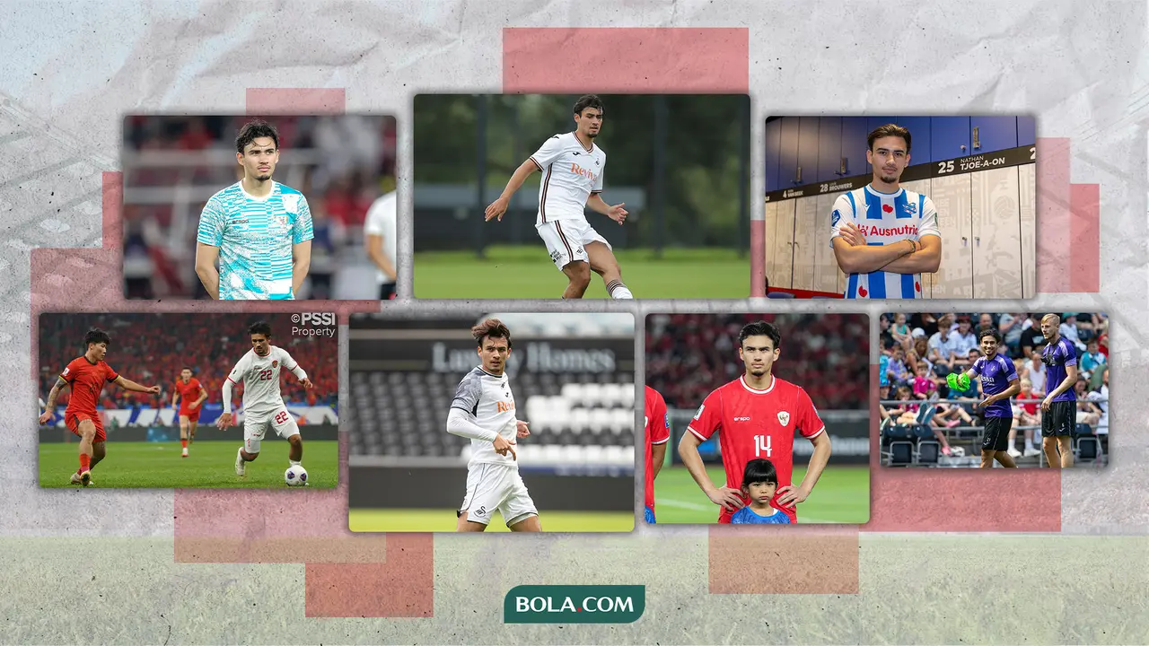 Kolase - Nathan Tjoe-A-On dengan seragam Timnas Indonesia, Heerenveen, Swansea City