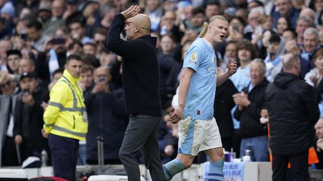 Foto: Momen Erling Haaland Ribut dengan Pep Guardiola, City Hancurkan Wolves di Liga Inggris