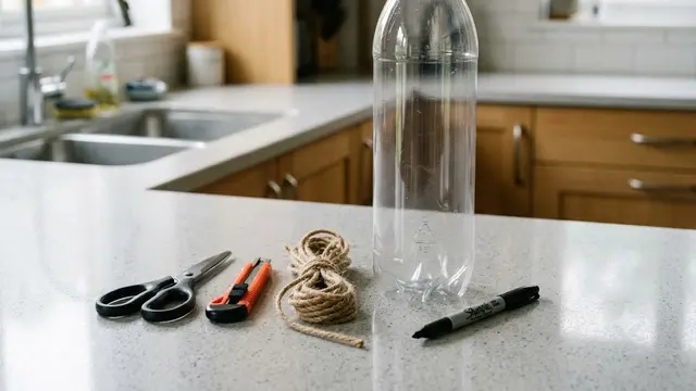 Cara membuat tempat spons cuci piring dari botol bekas