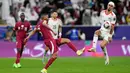 Berkat kemenangan atas Palestina, Qatar pun berhak melaju ke perempat final Piala Asia 2023. (AP Photo/Thanassis Stavrakis)