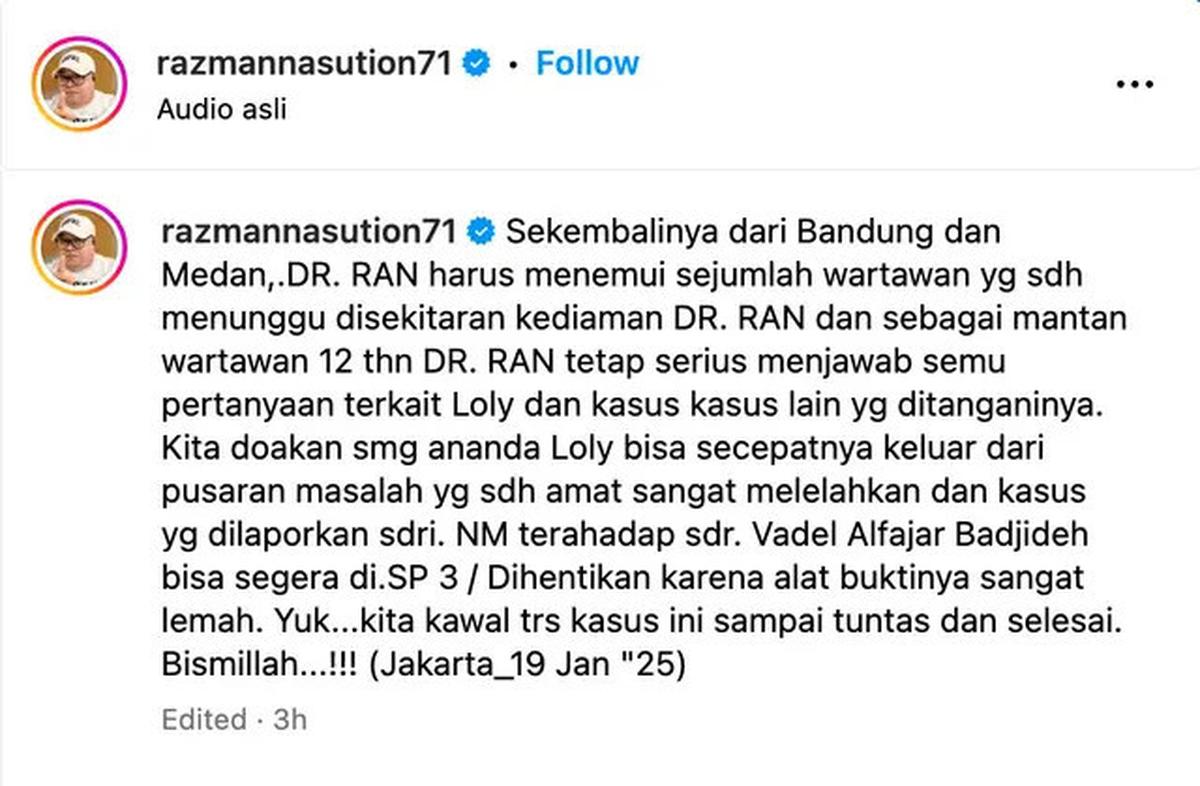 Pengacara Vadel Badjideh Minta Polisi SP3 Kasus Lolly Anak Nikita Mirzani, Sebut Alat Bukti Lemah