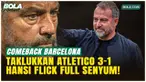 Barcelona berhasil menang 3-1 atas Atletico Madrid di Camp Nou pada 2 Desember 2025. Setelah tertinggal lebih dulu, Barca bangkit lewat gol Raphinha, Dani Olmo, dan Ferran Torres. Kemenangan ini membuat Hansi Flick kembali ceria setelah sebelumnya di...