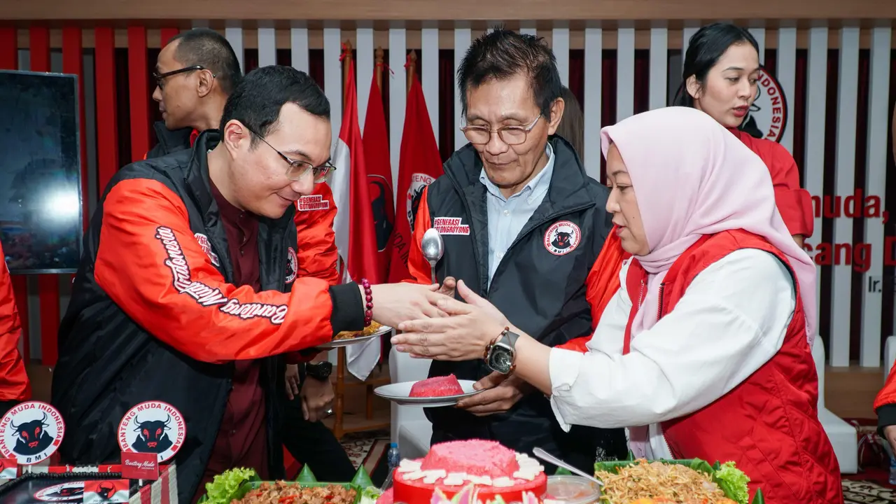 Ketua Umum DPP BMI Mochammad Herviano saat memperingati puncak Hari Ulang Tahun (HUT) ke-25 Tahun Banteng Muda Indonesia.