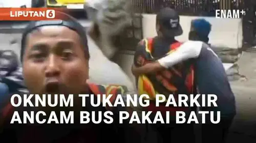 VIDEO: Viral Oknum Tukang Parkir di Bandung Ancam Rombongan Bus Pakai Batu