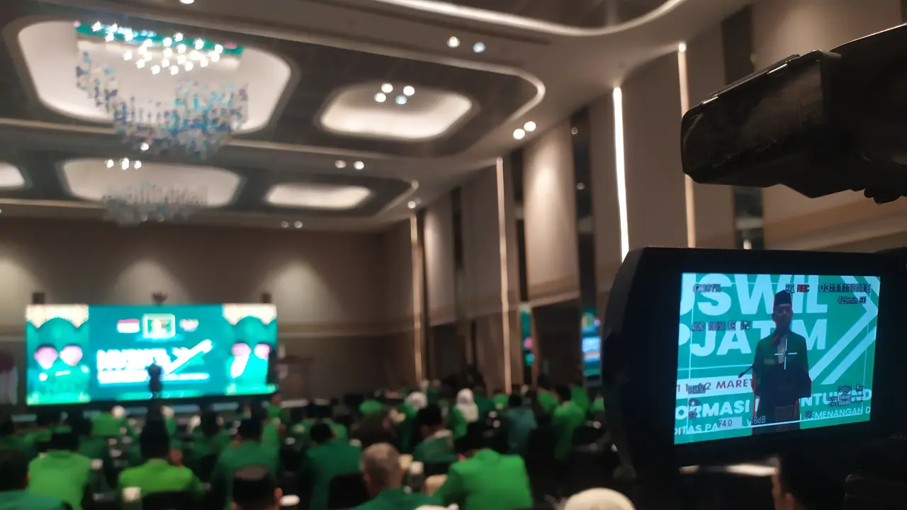 Ketum PPP Muhamad Mardiono di Muswil Jatim. (Liputan6.com/Dian Kurniawan)