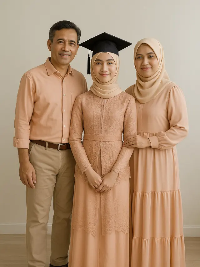 Rekomendasi Baju Wisuda Keluarga Warna Pastel Terbaru (Foto: ChatGPT)