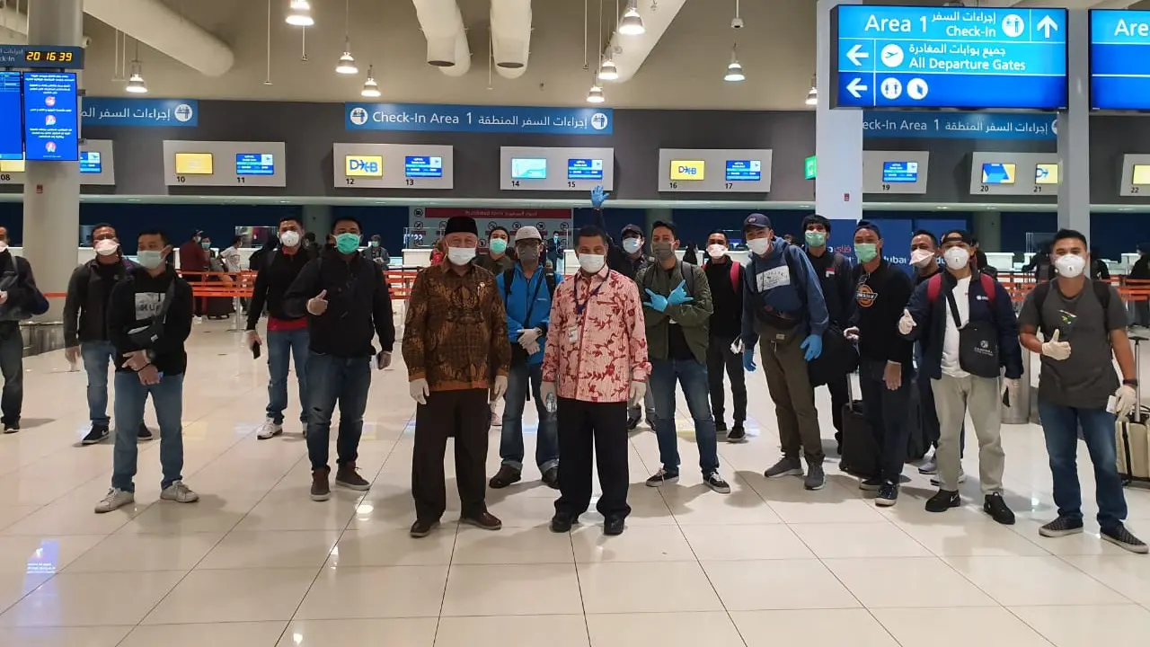 Pemerintah telah berhasil memulangkan (repatriasi) 204 Pekerja Migran Indonesia Anak Buah Kapal (PMI-ABK) yang terdampak Corona COVID-19 (KBRI Abu Dhabi)