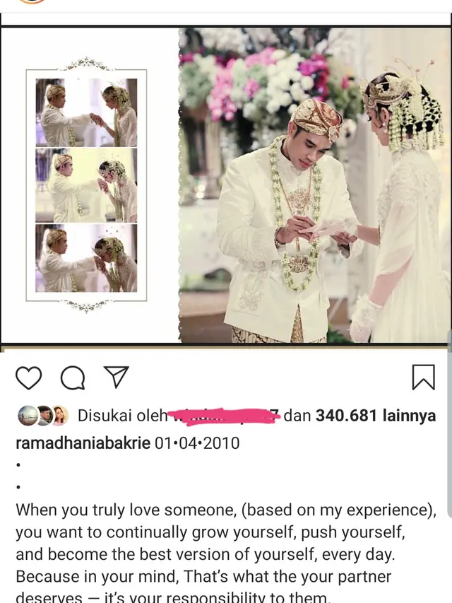 Unggahan Nia Ramadhani. (Foto: Instagram @ramadhaniabakrie)