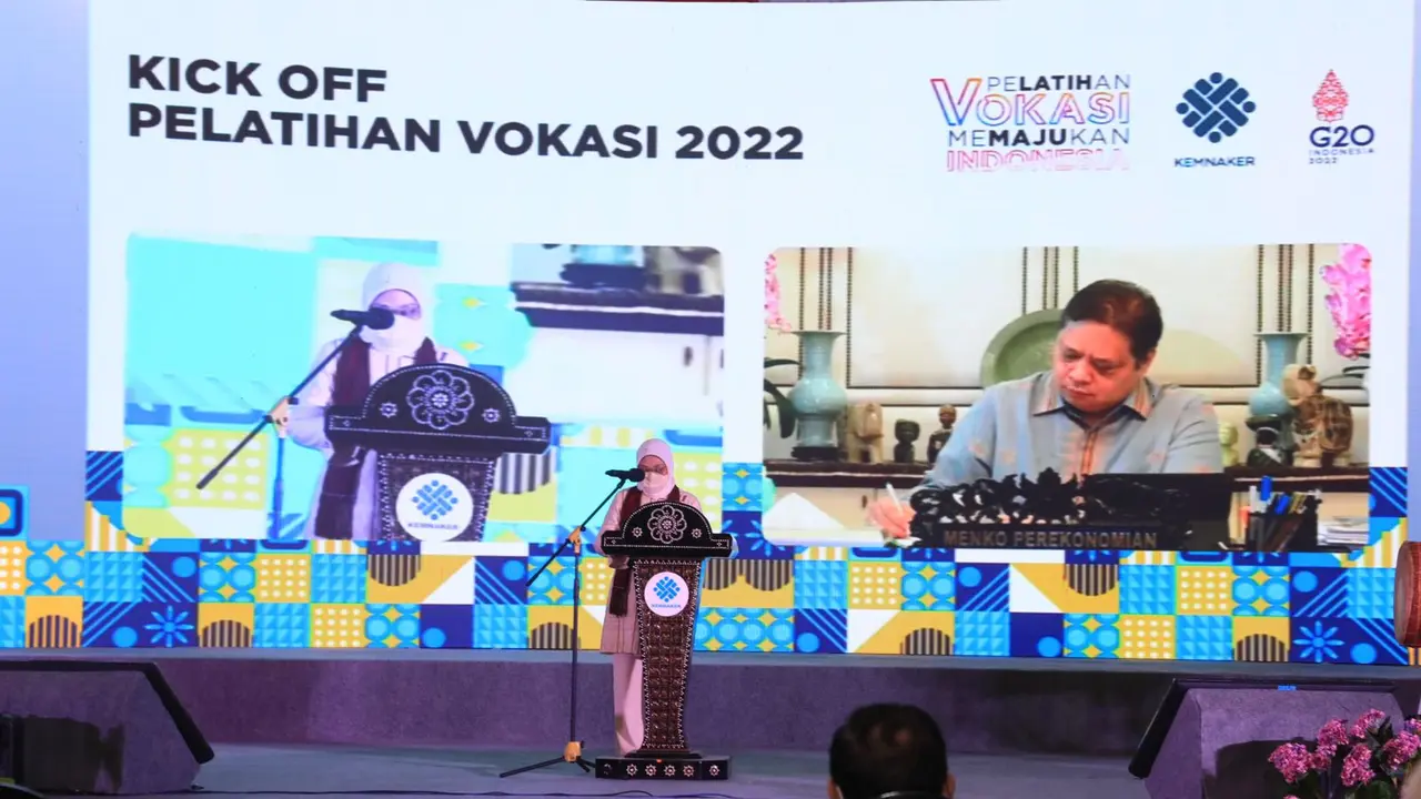 Kick off Pelatihan Vokasi Tahun 2022 di BPVP Lombok Timur, Provinsi Nusa Tenggara Barat, yang disampaikannya secara daring, Sabtu, (19/3)