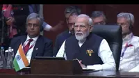 Perdana Menteri India Narendra Modi dalam pembukaan 20th ASEAN-India Summit di JCC, Kamis (7/9/2023). (Liputan6/Benedikta Miranti)