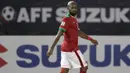 Striker Timnas Indonesia, Boaz Solossa, saat tampil melawan Filipina pada laga Piala AFF 2016 di Philippine Sports Stadium, Filipina, Selasa (22/11/2016). Kedua tim bermain imbang 2-2. (Bola.com/Nicklas Hanoatubun)