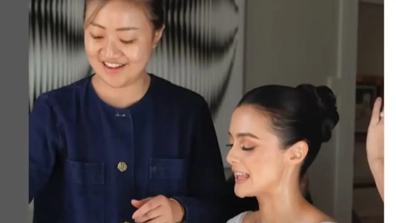 MUA Ungkap Blush On Cantik Amanda Rawles di Resepsi Pernikahan, Harganya Rp90 Ribuan