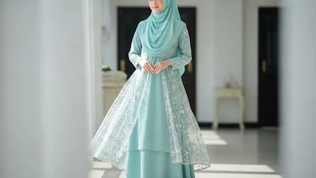 Dress Chiffon Tile Motif Bunga