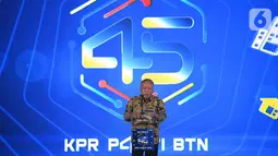 Menteri PUPR, Basuki Hadimoeljono memberi sambutan dalam rangka memperingati HUT ke-45 Kredit Pemilikan Rumah (KPR) di Jakarta (10/12/2021). Bank BTN siap menerapkan digital mortgage ecosystem dan terus berinovasi untuk menciptakan produk dan program pembiayaan perumahan. (Liputan6.com/HO/BTN)