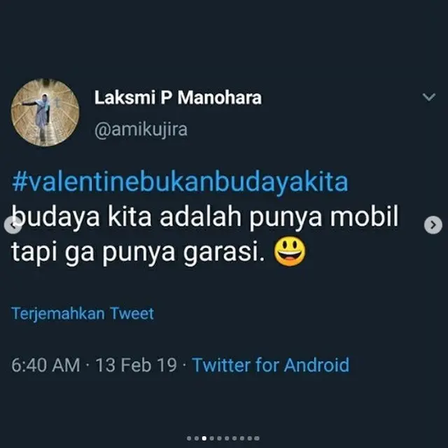 Valentine bukan budaya kita (foto: Twitter/@amikujira)