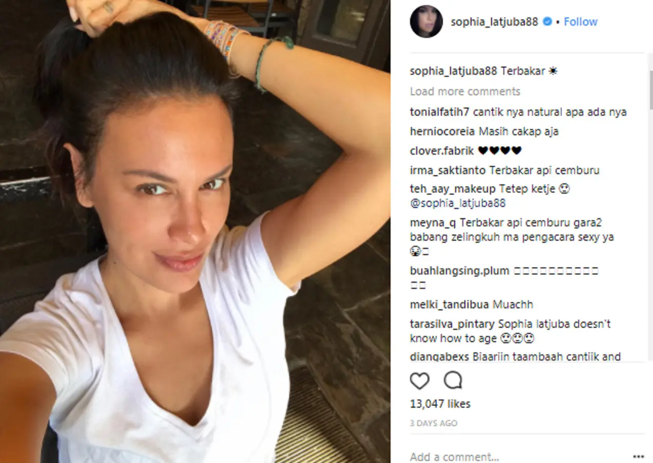 Sophia Latjuba digoda netizen tengah tebakar api cemburu. (Instagram/sophia_latjuba88)