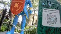 Patung Kesatria Bersinar (Kesatria Bersih Narkoba) yang resmi diluncurkan pada Peringatan Hari Narkotika Internasional 2024 di Taman Super Hero, Rabu 26 Juni 2024. (Dok. Pemkot Bandung).