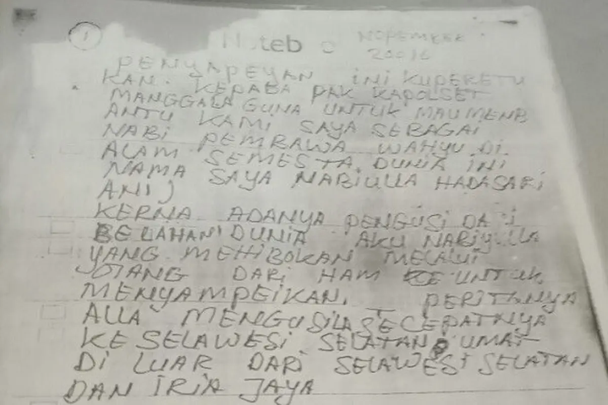 Isi Kitab Tulisan Tangan Hadasari yang Mengaku Nabi ke-26
