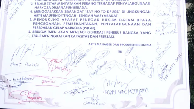 Isi Deklarasi Artis Anti Narkoba