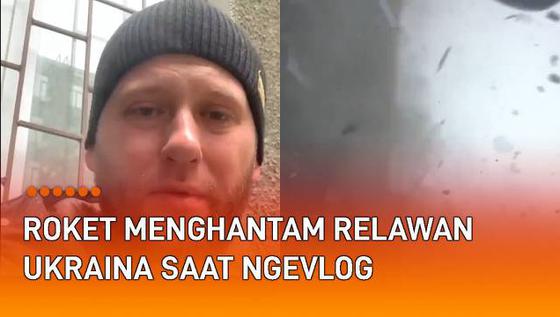 VIDEO: Detik-Detik Roket Hantam Relawan Ukraina yang Ngevlog