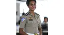 Wanita hitam manis ini berpose usai melakukan wawancara di redaksi Liputan6.com, Jakarta, Kamis (19/6/14). (Liputan6.com/Andrian M. Tunay)