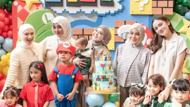 Aurel Hermansyah saat Hadir Ulang Tahun Putra Pertama Kesha Ratuliu. [@kesharatuliu05]