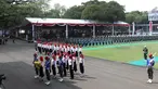 Pasukan Pengibar Bendera Pusaka (Paskibraka) Nasional 2019 mengikuti gladi kotor kedua Upacara Peringatan Detik-Detik Proklamasi Kemerdekaan Indonesia di Istana Negara, Rabu (14/8/2019). (Liputan6.com/Angga Yuniar)
