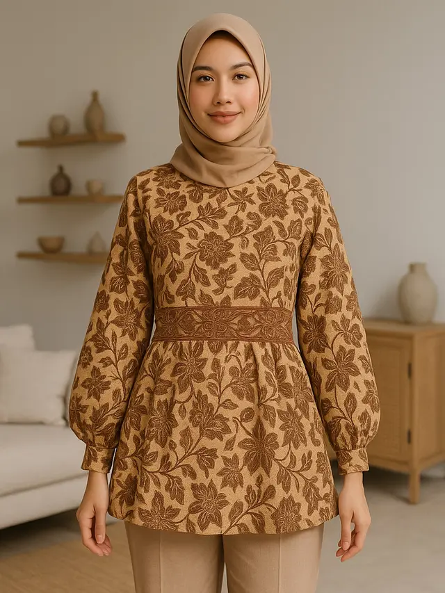 7 Koleksi Batik Kardigan dan Tunik dengan Detail Motif Unik, Cocok untuk Hijaber
