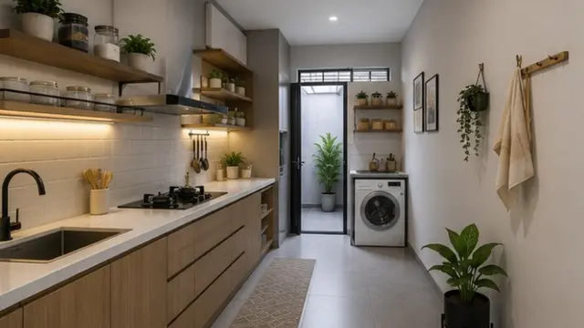 Contoh Dapur Kecil Dekat Area Cuci