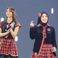 JKT48 jadi lineup yang ditunggu-tunggu di Synchronize Fest 2023 hari pertama. [Adrian Putra/Fimela.com]