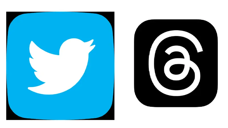 Logo Twitter dan Threads (Liputan6.com/ Agustin Setyo W)