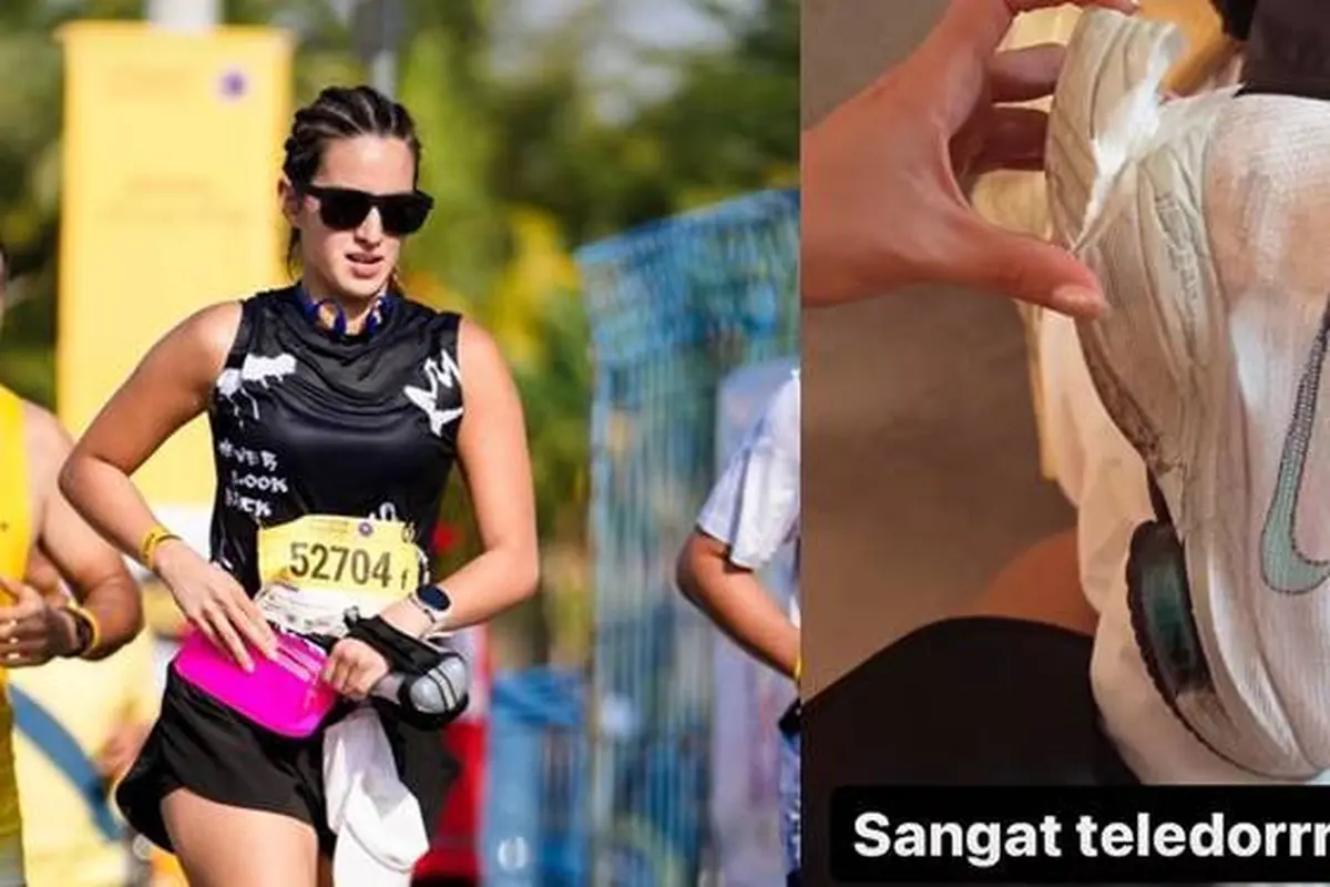 7 Potret Nia Ramadhani Ikut Marathon di Bali, Sepatunya Sampai Jebol
